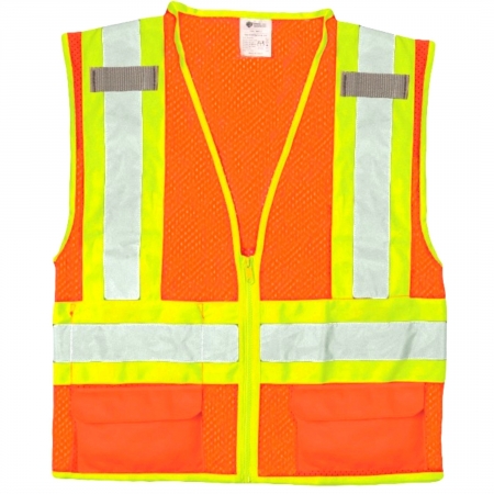 Contrasting Stripe / Two-Tone Orange Vest: DRJ Safety, Inc.